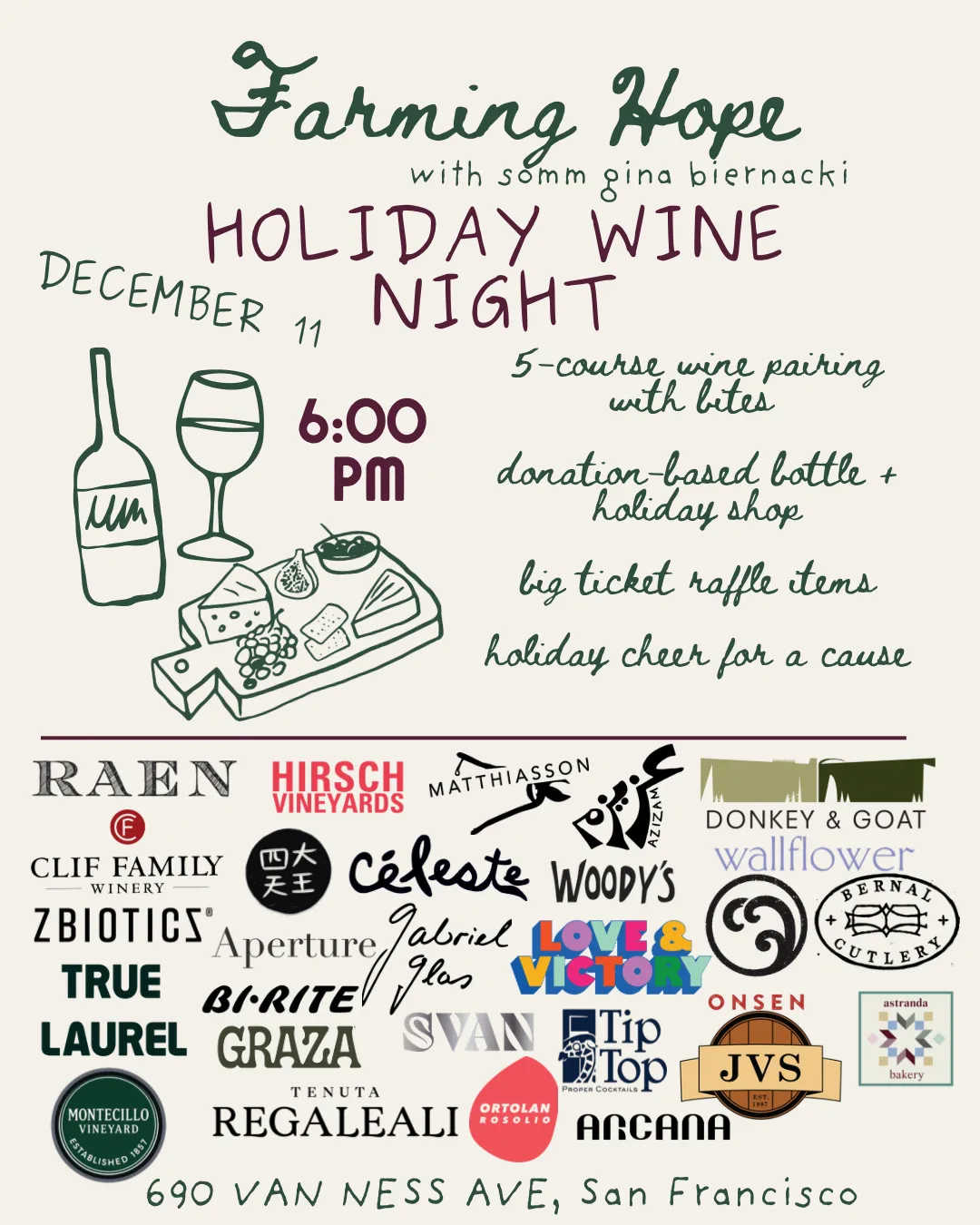 Farming Hope wine event