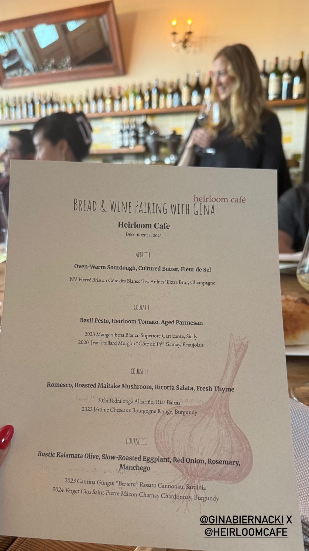 Heirloom menu